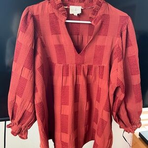 Umgee Women's Burnt Orange/Red Textured Top